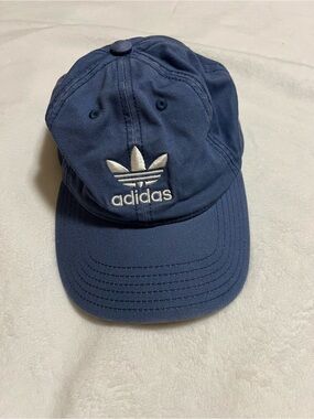 Blue Adidas Original Hat With Adjustable Strap Embroidered Logo